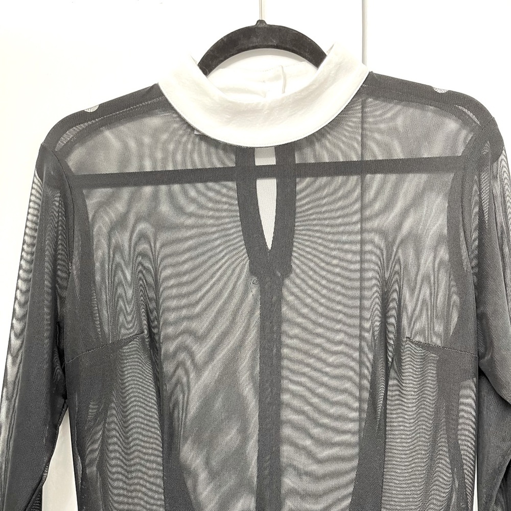 Deandri XL priest collar mesh body-con dress